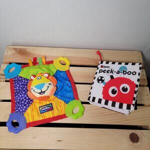 Set of 2 Infant Toys: Sassy Book & Nuby Teething Blanket